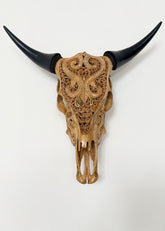 Authentic Cow Hand Carved Skull